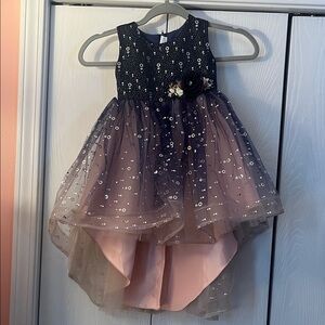 Sparkling Navy and Pink Tulle Dress